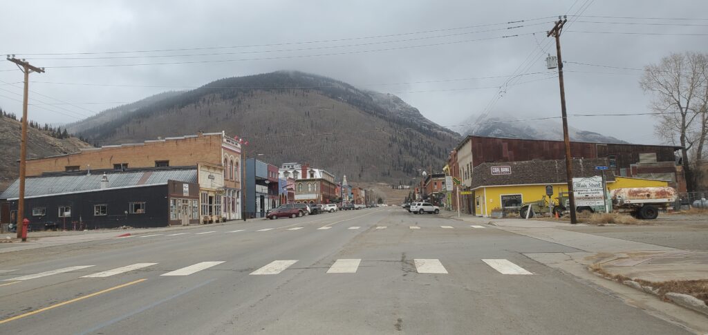 Highway 550 cuts through the small town of Silverton, CO.